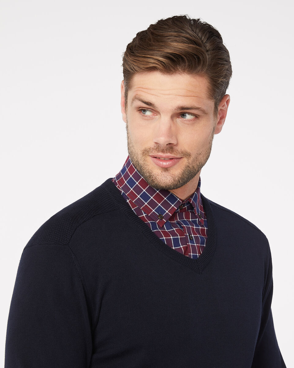 Penrose V Neck Jumper, Navy, hi-res